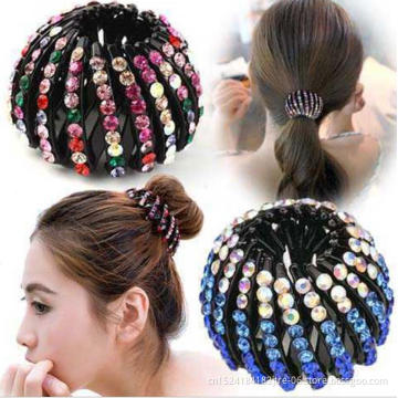 small medium large rhinestone hair bun, jeweled hair bun holder, hair bun parti jewelri